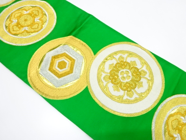 アンティーク　丸に華紋織り出し袋帯（材料）